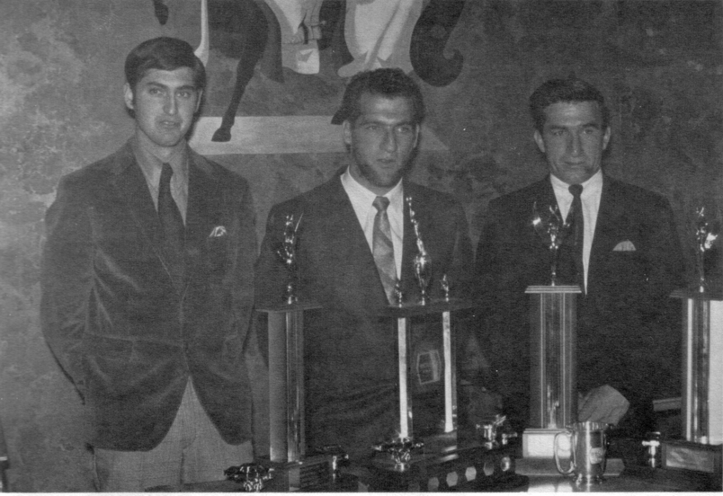 <b>Westgate 1970 Points Champs</b><br>(Left to Right): Dave Lynch, Hobby Division; Ron Robinson, 6 Cylinder Division; Art Robinson, Diamond Division